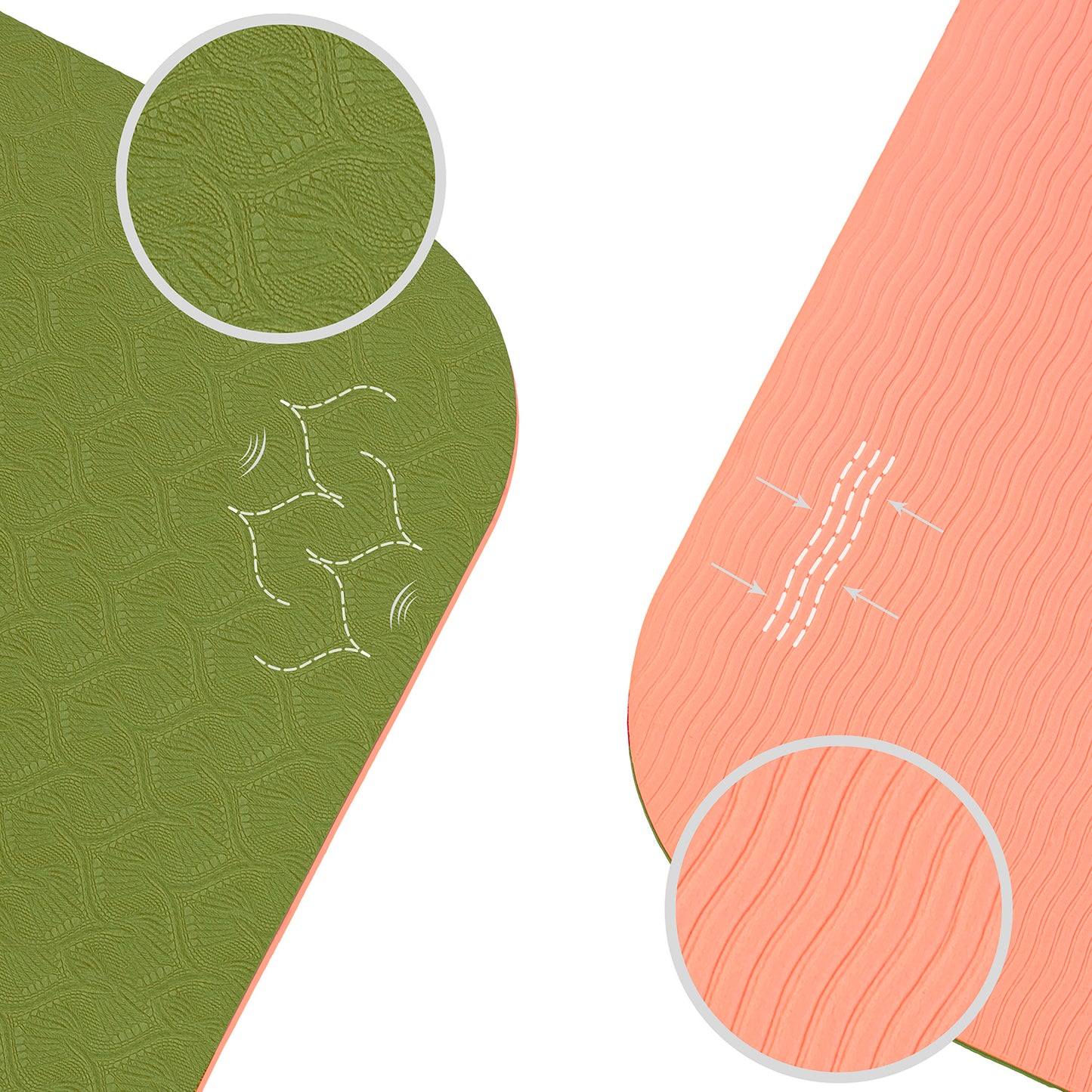 TAPPETINO YOGA TPE ANTISCIVOLO CACHI VERDE CORALLO