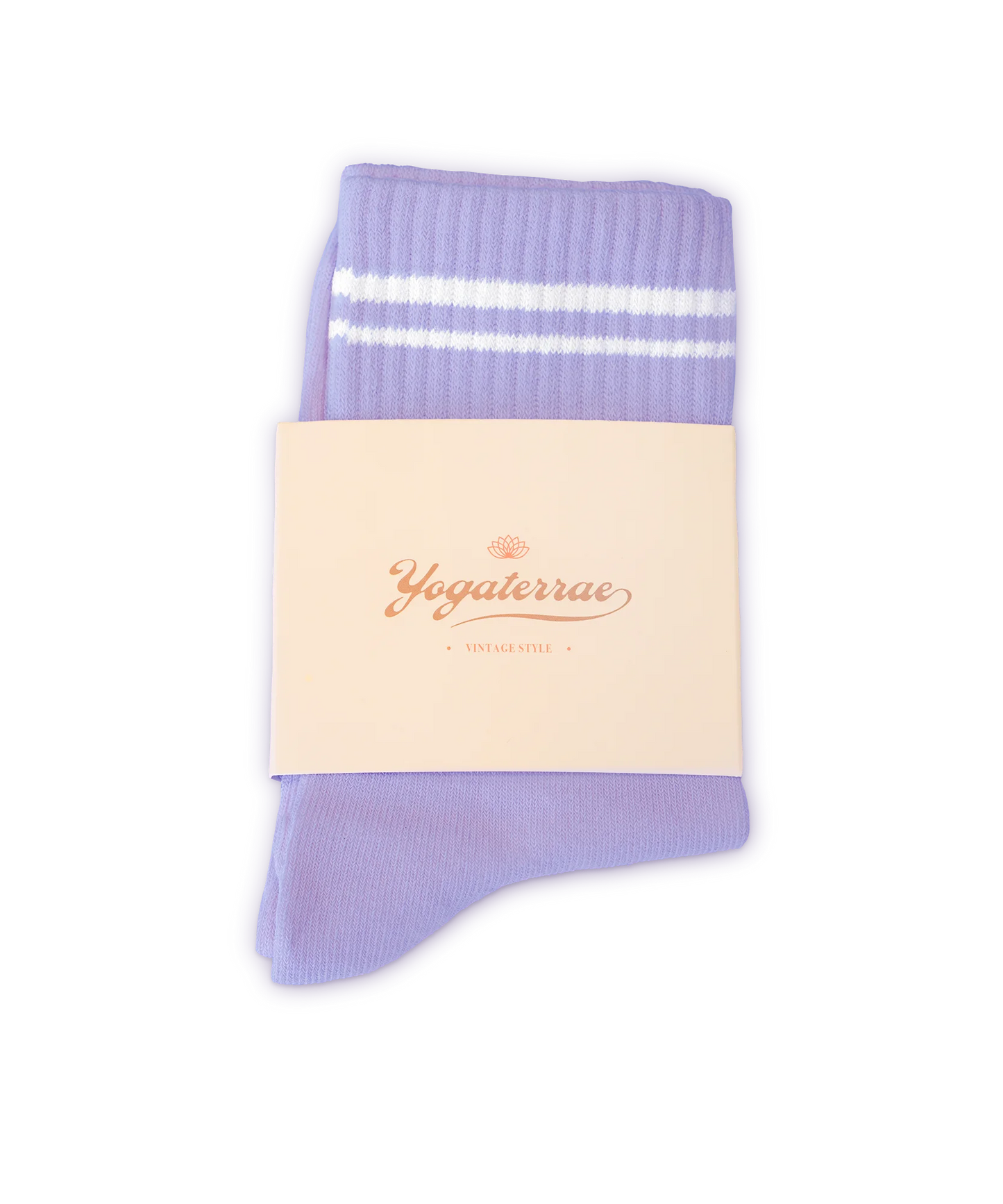 Calzini antiscivolo a righe a contrasto da donna, lavanda