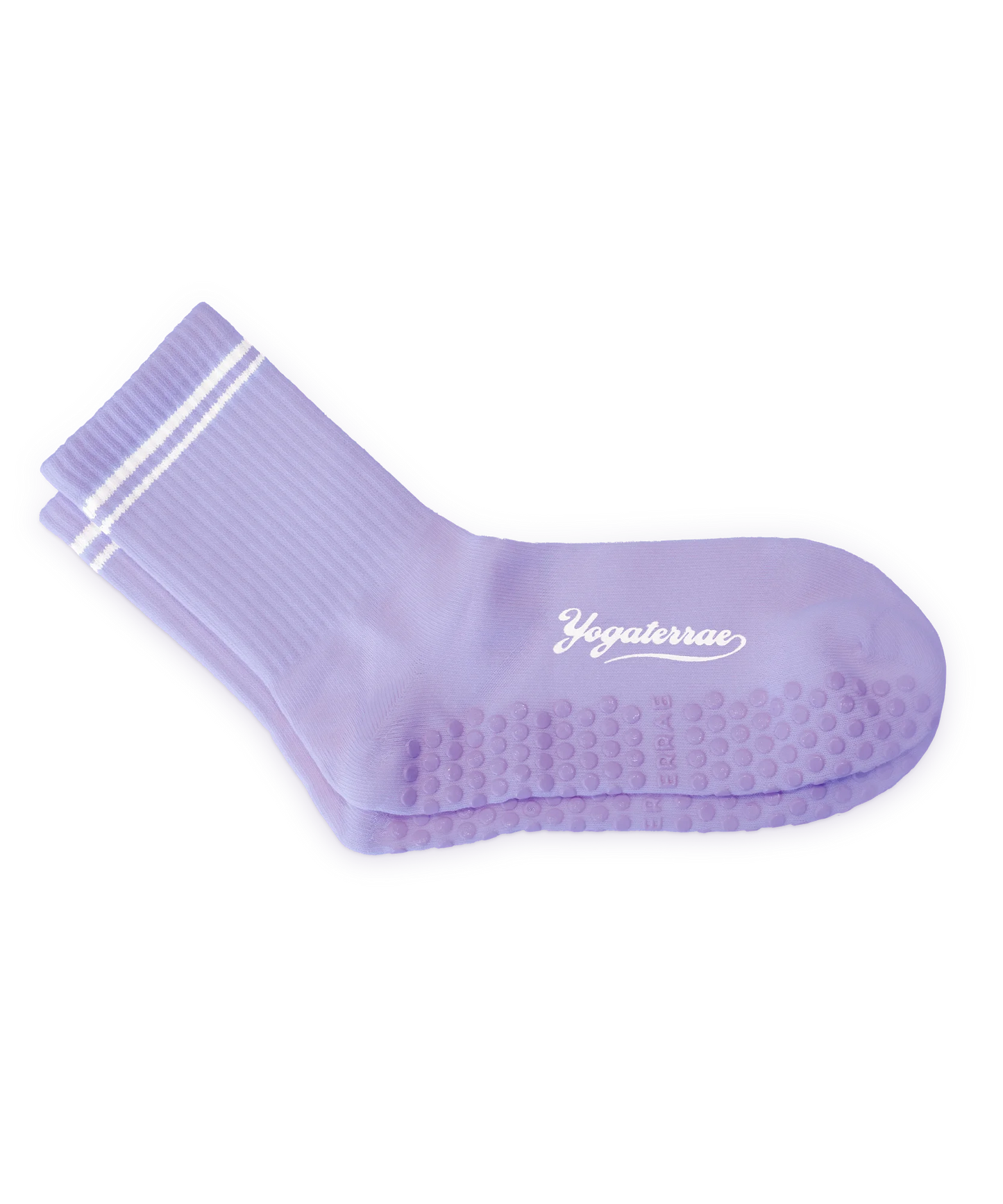 Calzini antiscivolo a righe a contrasto da donna, lavanda