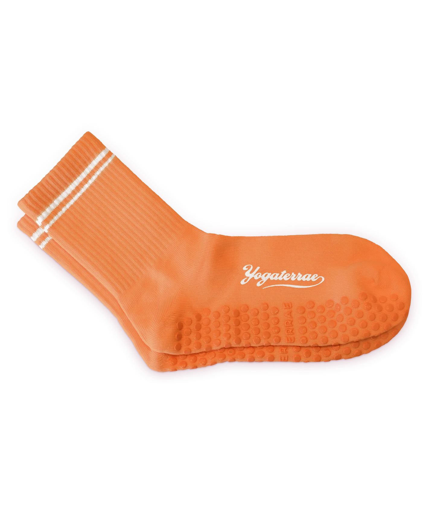 Calzini antiscivolo da donna con strisce a contrasto, beige