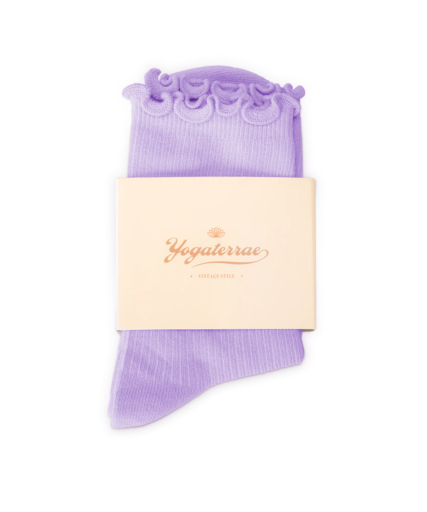 CALZINI DA DONNA CON BORDO ONDULATO, LAVANDA