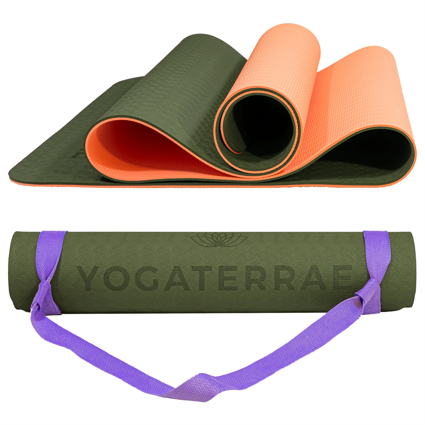 TAPIS DE YOGA STUDIO VERT FORÊT CORAIL