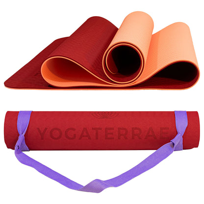 TAPIS DE YOGA STUDIO BORDEAUX CORAIL