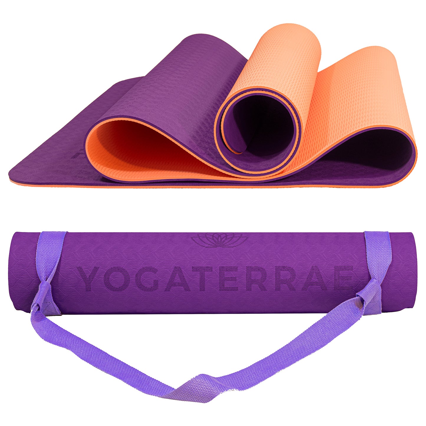Tapis de yoga antidérapant épais écologique TPE violet rose – YOGATERRAE