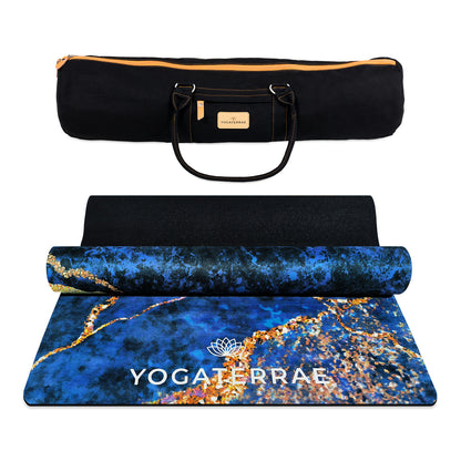 TAPIS DE YOGA SUÉDÉ ET CAOUTCHOUC NATUREL NILA SAMUDRA AVEC SAC