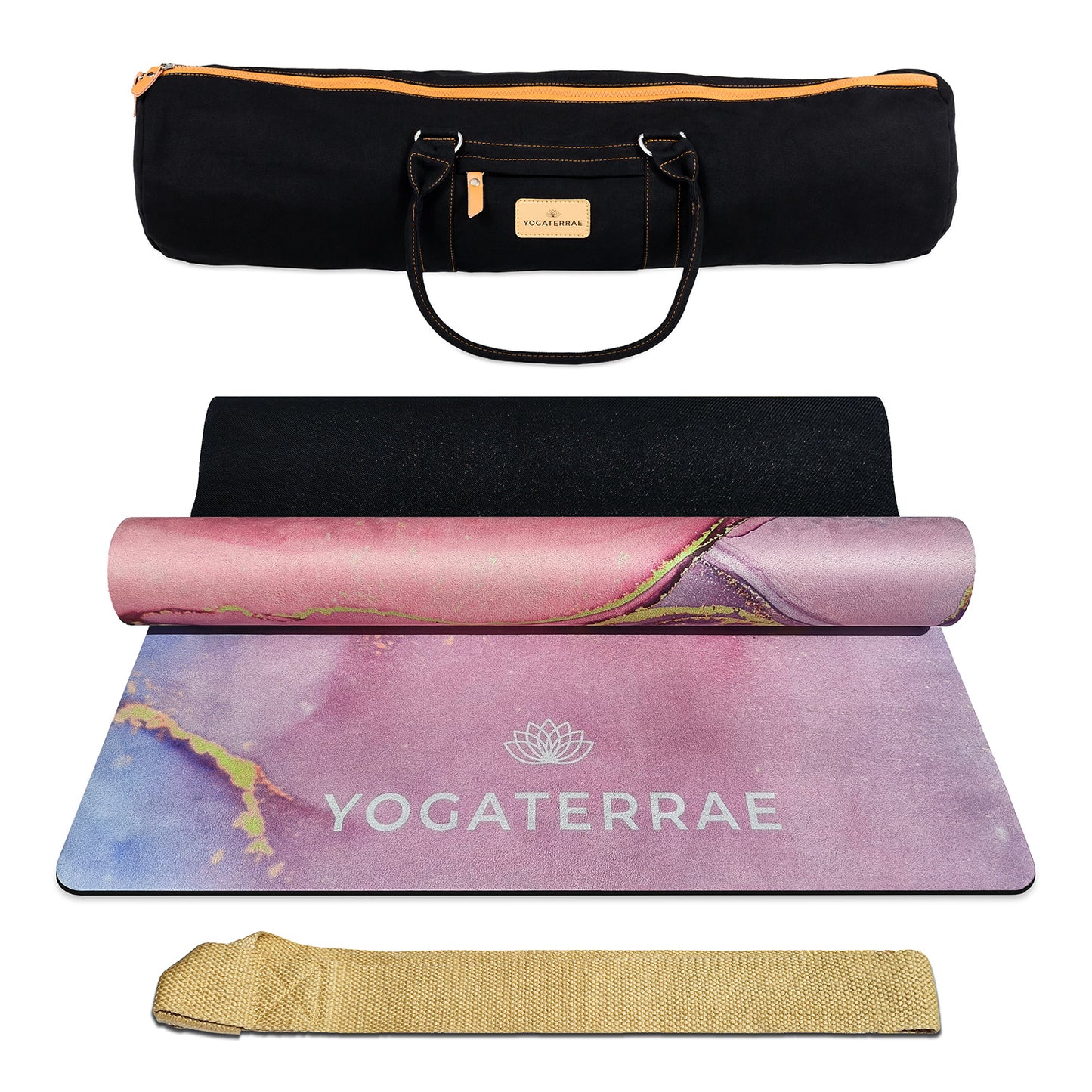 TAPIS DE YOGA SUÉDÉ ET CAOUTCHOUC NATUREL RATNA AVEC SAC