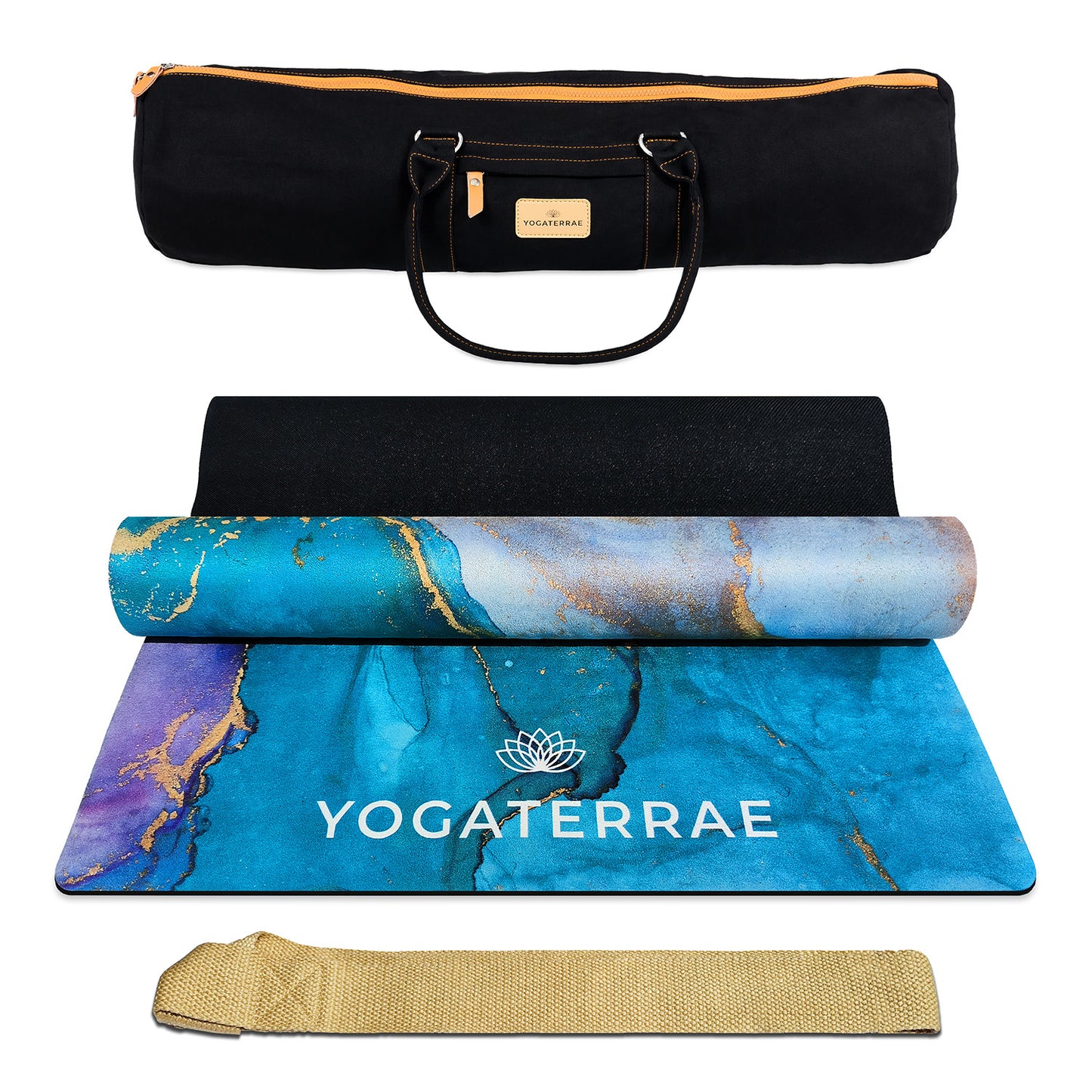 TAPIS DE YOGA SUÉDÉ ET CAOUTCHOUC NATUREL ANANDA AVEC SAC