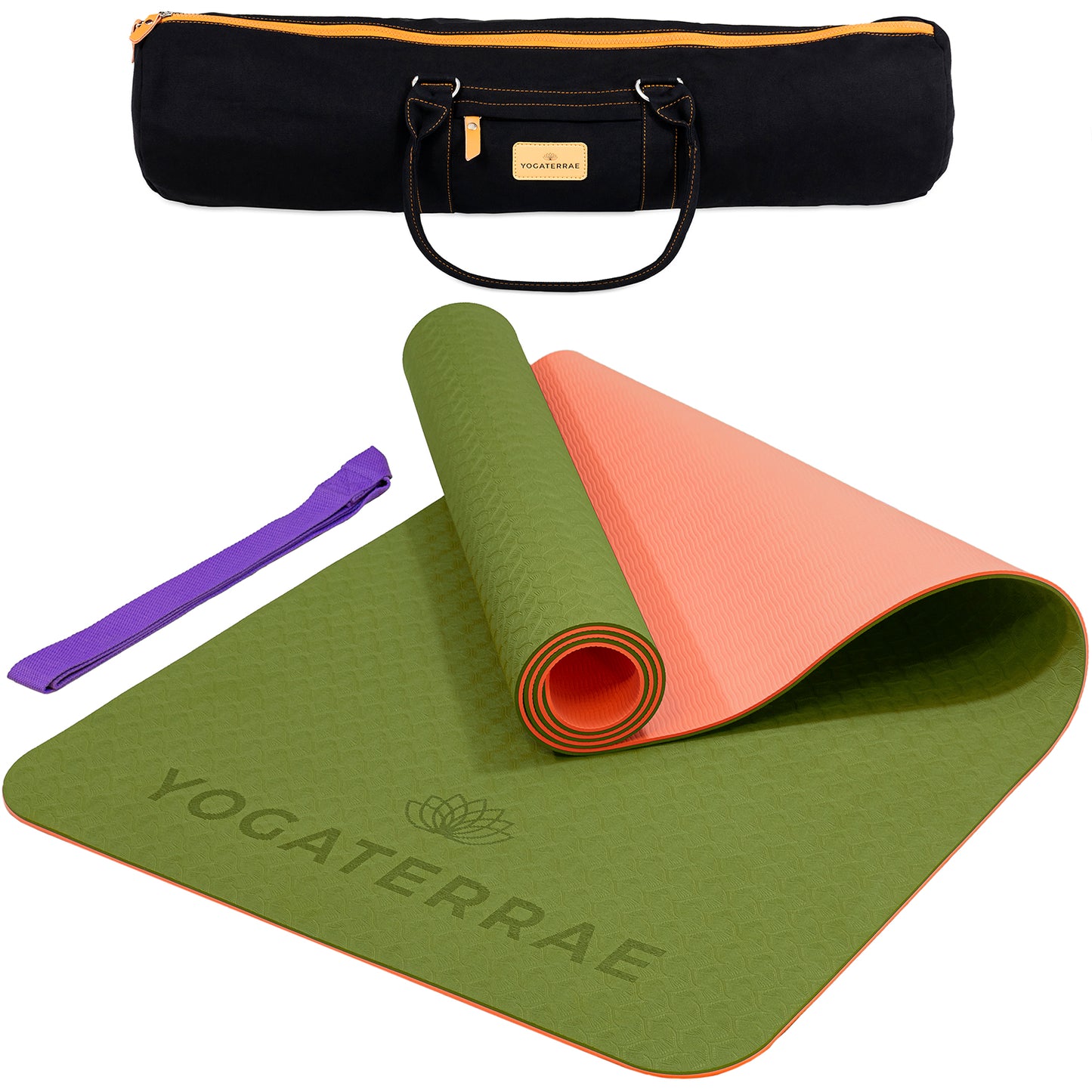 TAPIS DE YOGA STUDIO VERT CORAIL AVEC SAC