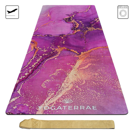 TAPIS DE YOGA SUÉDÉ ET CAOUTCHOUC NATUREL LAVANYA " VOYAGE "