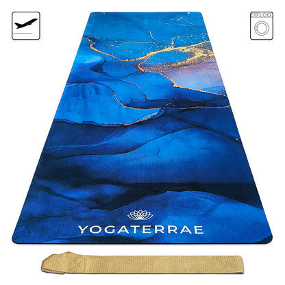 TAPIS DE YOGA SUÉDÉ ET CAOUTCHOUC NATUREL SVARNA NADI " VOYAGE "