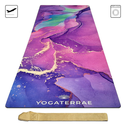 TAPIS DE YOGA SUÉDÉ ET CAOUTCHOUC NATUREL SAMADHI " VOYAGE "