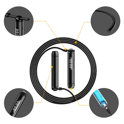 2 CORDES À SAUTER INTELLIGENTES ET CONNECTÉES NOIRES