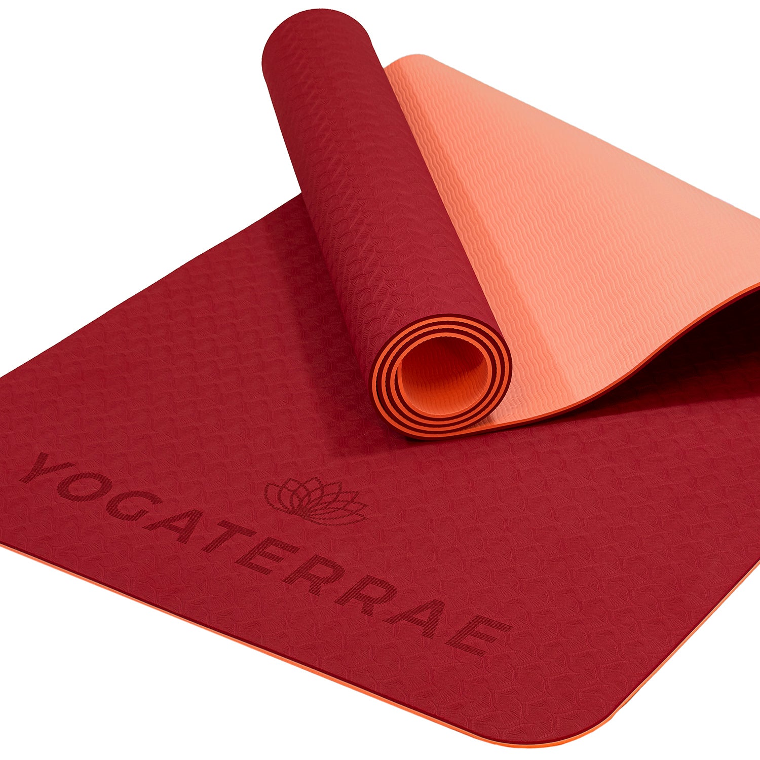 Tapis yoga antidérapant épais écologique TPE bordeaux + sac – YOGATERRAE