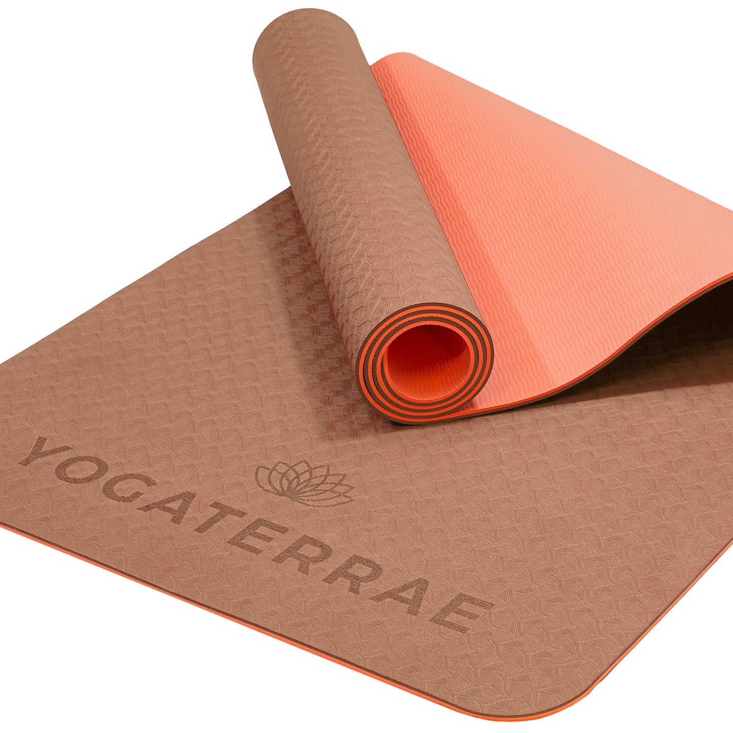 TAPIS DE YOGA STUDIO MARRON CORAIL AVEC SAC