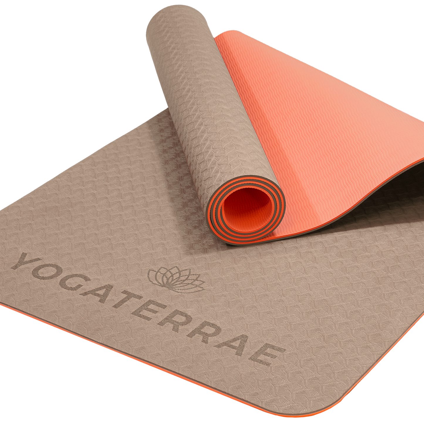 TAPIS DE YOGA TPE ANTIDÉRAPANT BEIGE CORAIL AVEC SAC