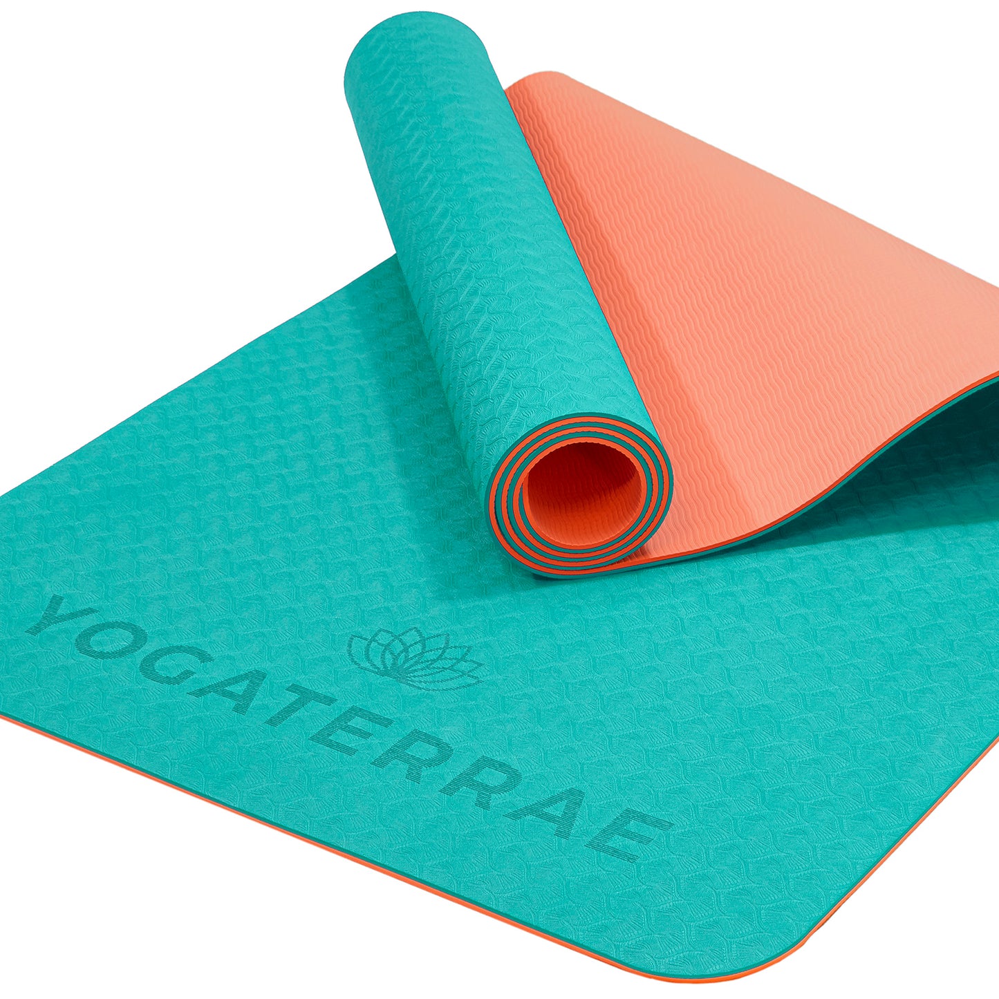 TAPIS DE YOGA STUDIO TURQUOISE CORAIL AVEC SAC