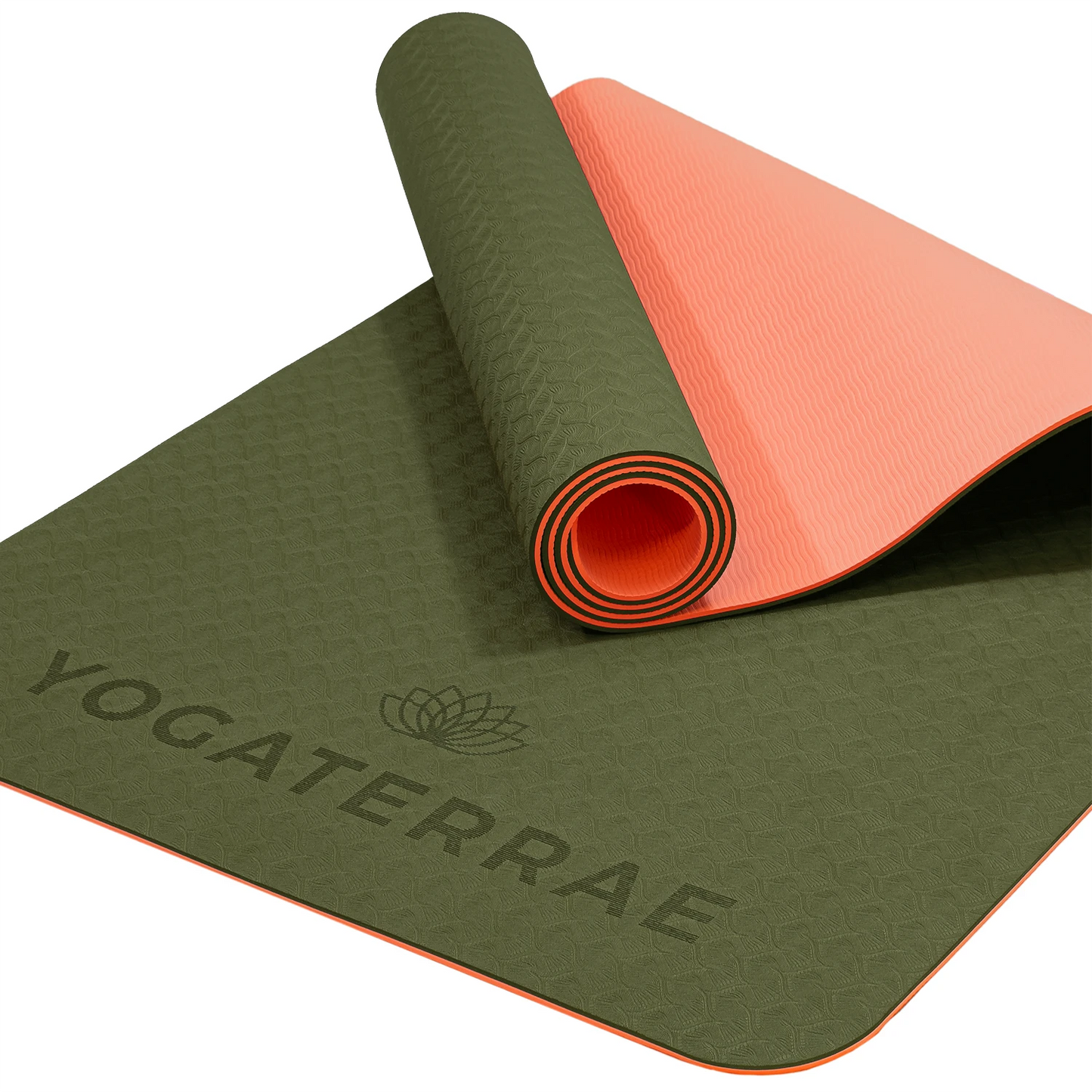 TAPIS DE YOGA STUDIO VERT FORÊT CORAIL AVEC SAC