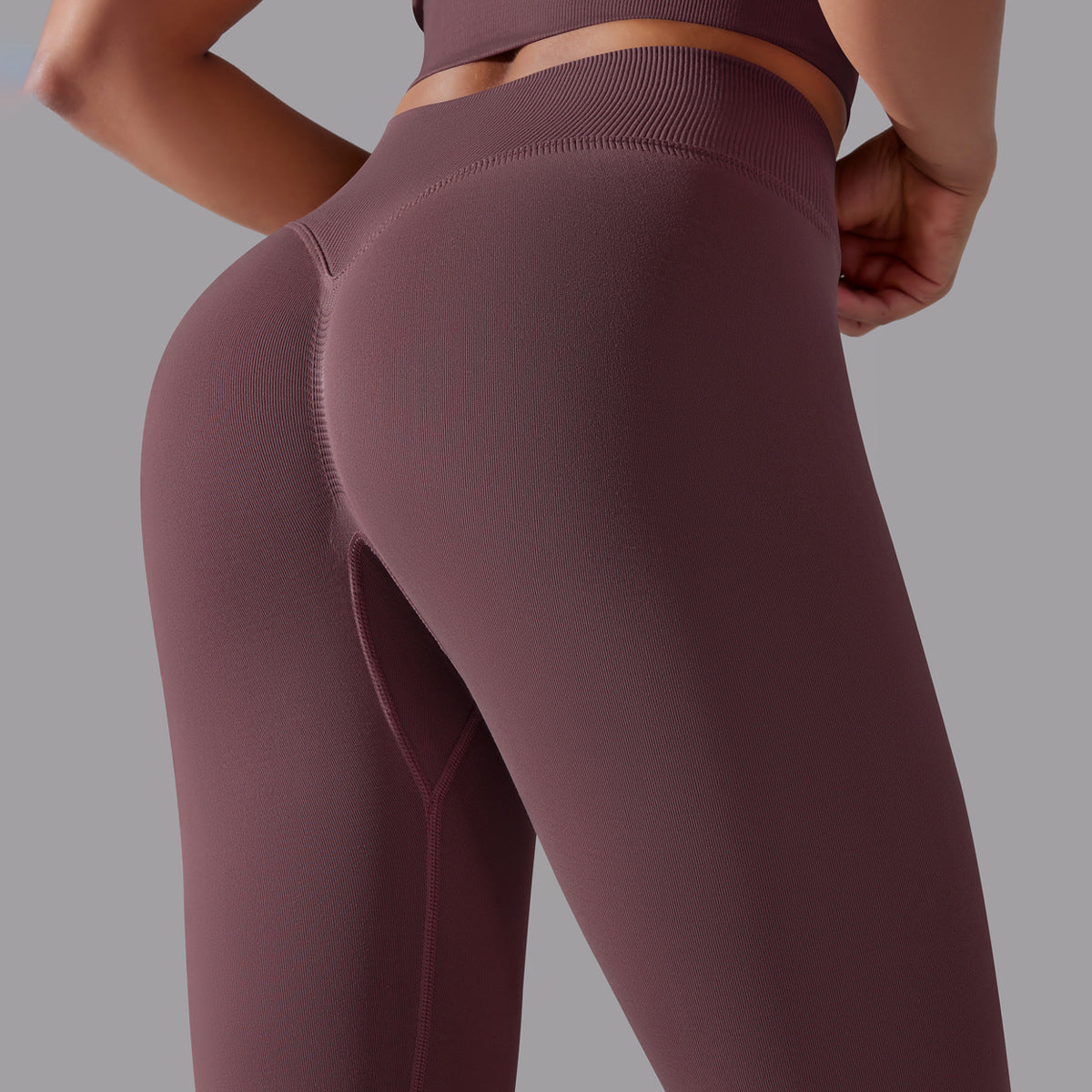 LEGGING FEMME PRUNE MAINTIEN ET CONFORT POUR YOGA-FITNESS-PILATES
