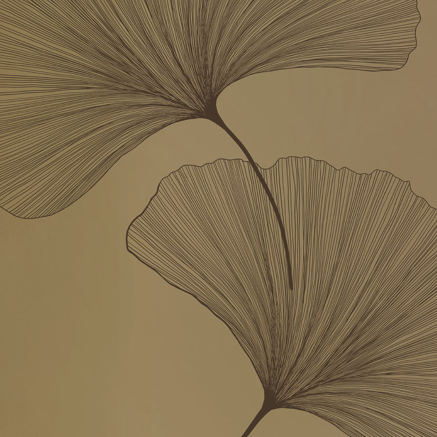 TAPIS DE YOGA GINKGOS DEEP BRONZE OLIVE CAOUTCHOUC NATUREL