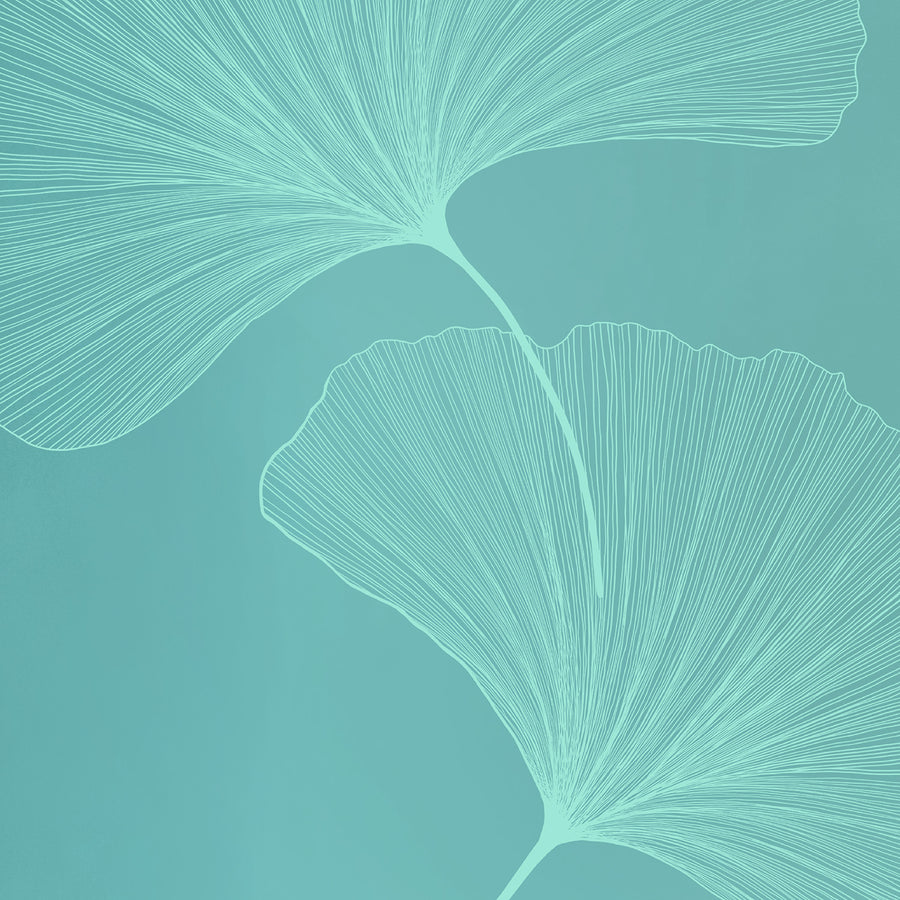 TAPIS DE YOGA GINKGOS LIGHT VERT MENTHE PU-CAOUTCHOUC NATUREL