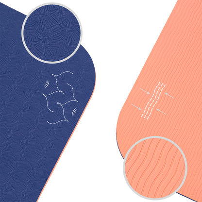 TAPIS DE YOGA TPE STUDIO BLEU MARINE CORAIL AVEC SAC