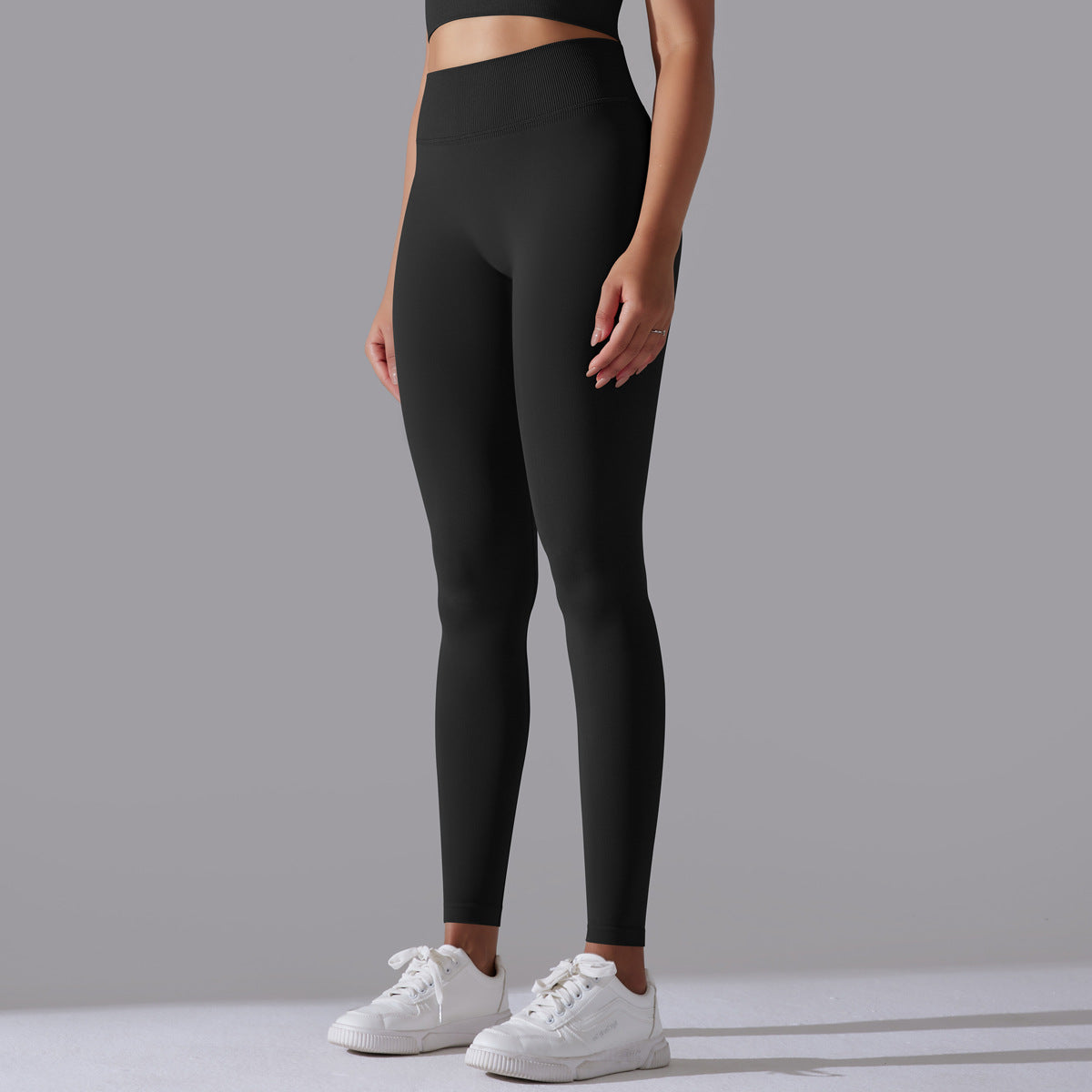 LEGGING FEMME NOIR MAINTIEN ET CONFORT POUR YOGA-FITNESS-PILATES