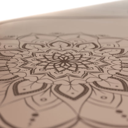 TAPIS DE YOGA MANDALA BRONZE CLAIR EN PU-CAOUTCHOUC NATUREL AVEC SAC