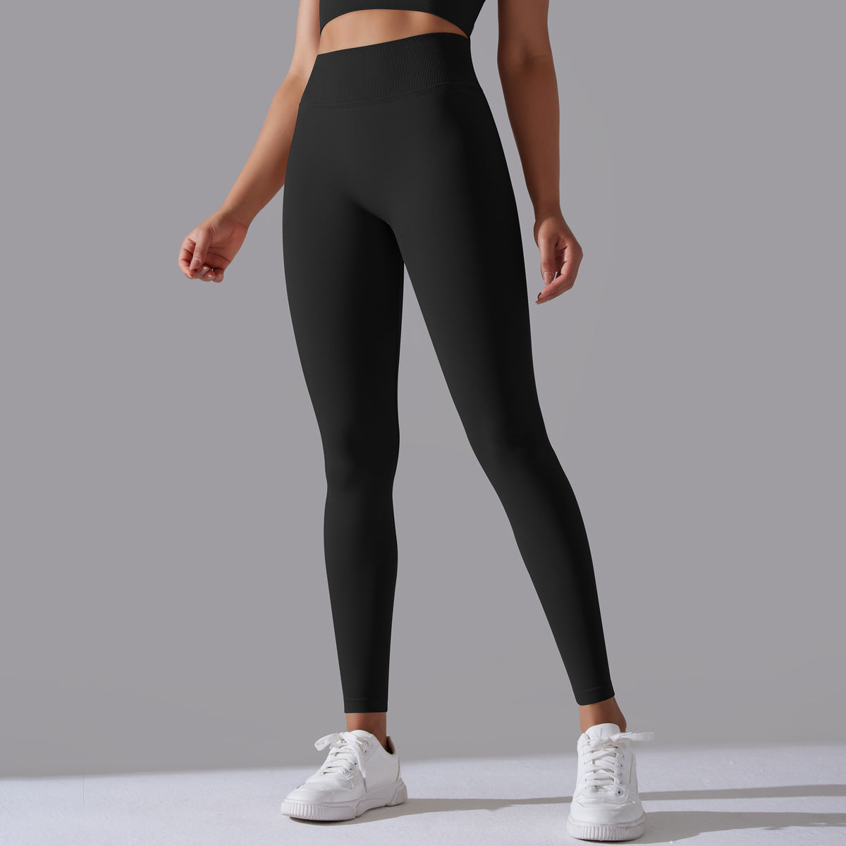 LEGGING FEMME NOIR MAINTIEN ET CONFORT POUR YOGA-FITNESS-PILATES