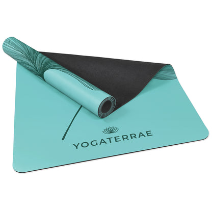 TAPIS DE YOGA GINKGOS DEEP VERT MENTHE EN PU-CAOUTCHOUC NATUREL (OFFRE RENOUVELÉE)