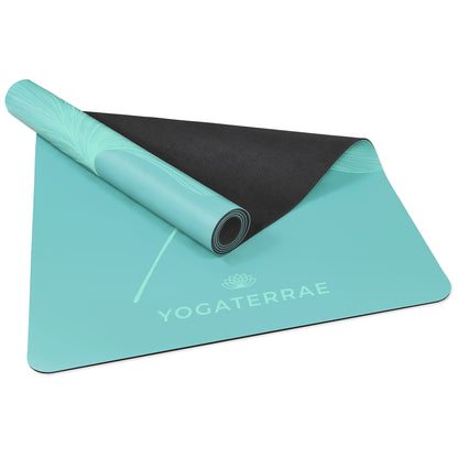 TAPIS DE YOGA GINKGOS LIGHT VERT MENTHE EN PU-CAOUTCHOUC NATUREL AVEC SAC