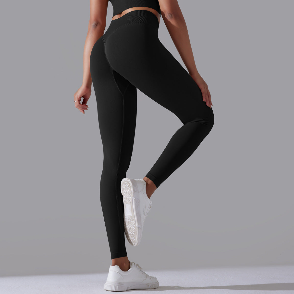 LEGGING FEMME NOIR MAINTIEN ET CONFORT POUR YOGA-FITNESS-PILATES