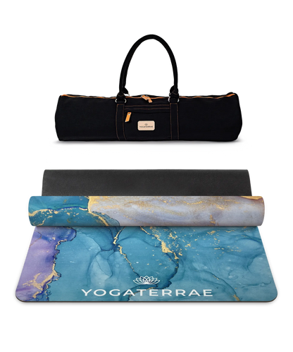 TAPIS DE YOGA MICROFIBRE SUÉDÉE ET CAOUTCHOUC NATUREL ANANDA VOYAGE AVEC SAC