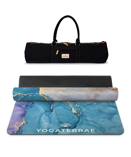 TAPIS DE YOGA MICROFIBRE SUÉDÉE ET CAOUTCHOUC NATUREL ANANDA VOYAGE AVEC SAC