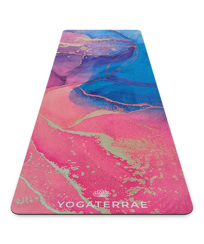YOGAMATTE MIKROFASER VELOURSLEDER UND NATURKAUTSCHUK ARAVINDA KOMFORT