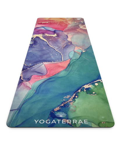 YOGAMATTE AUS MIKROFASER-VELOURS UND NATURKAUTSCHUK DHYANA KOMFORT MIT TASCHE