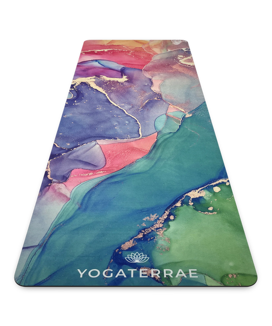 ESTERILLA DE YOGA DE ANTE MICROFIBRA Y CAUCHO NATURAL DHYANA COMFORT CON BOLSA