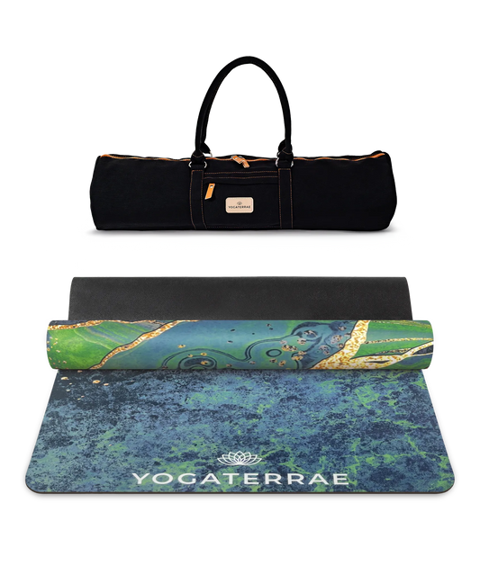 TAPIS DE YOGA MICROFIBRE SUÉDÉE ET CAOUTCHOUC NATUREL KANANA VOYAGE AVEC SAC