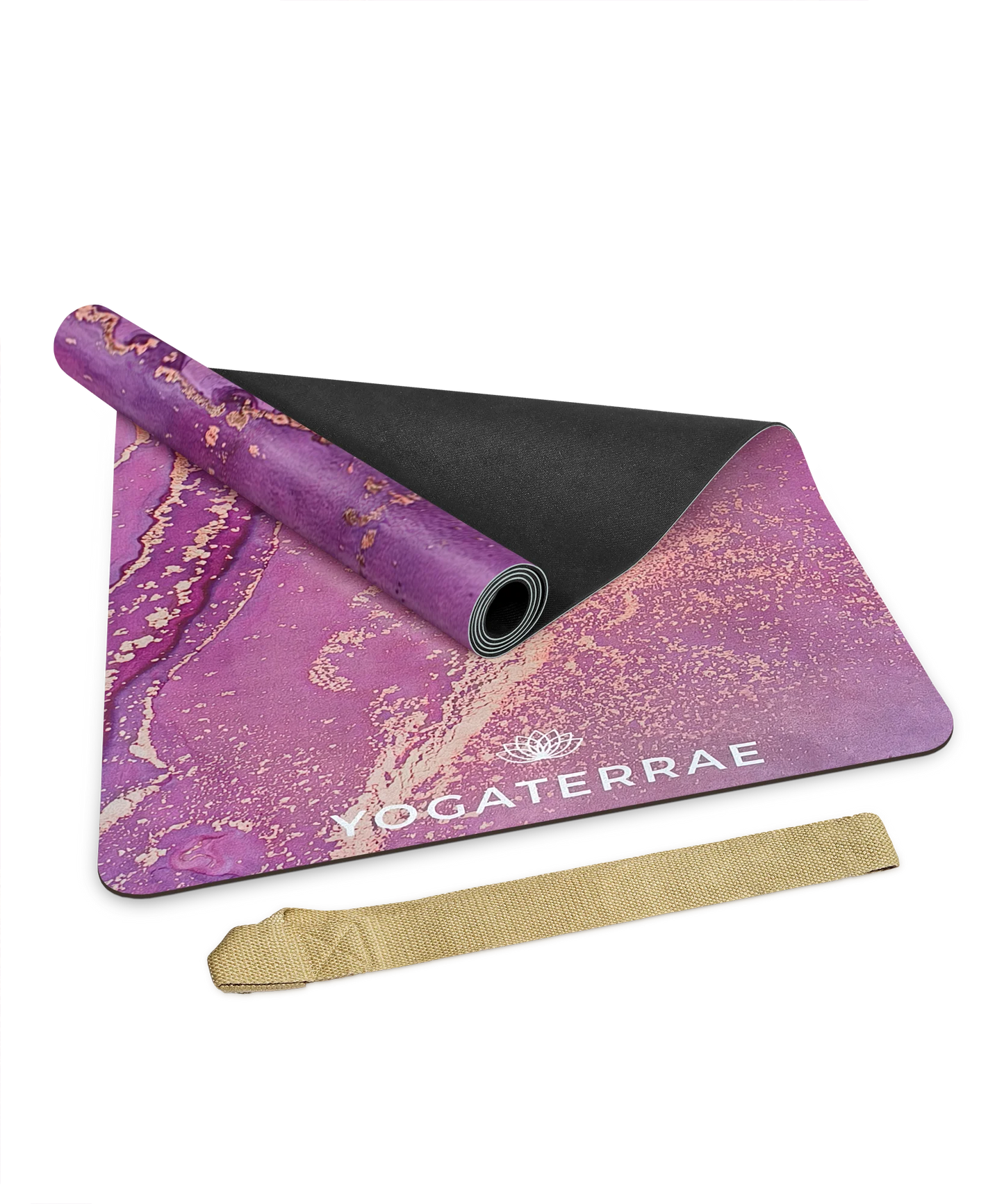 YOGAMATTE AUS MIKROFASER-VELOURS UND NATURKAUTSCHUK LAVANYA KOMFORT MIT TASCHE