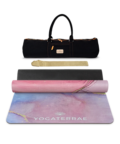 YOGAMATTE AUS MIKROFASER-VELOURS UND NATURKAUTSCHUK RATNA COMFORT MIT TASCHE