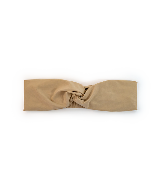 BANDEAU TWIST NOEUD POUR CHEVEUX CONFORT STYLE DOUX EXTENSIBLE BEIGE