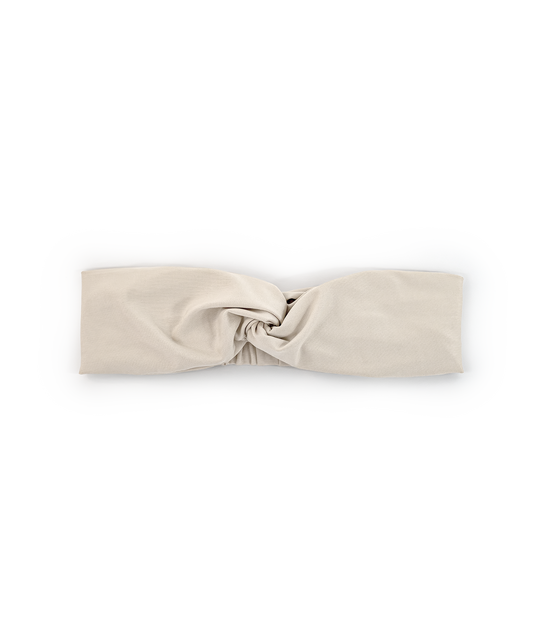 BANDEAU TWIST NOEUD POUR CHEVEUX CONFORT STYLE DOUX EXTENSIBLE BLANC