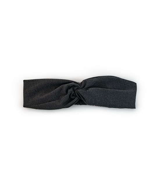 BANDEAU TWIST NOEUD POUR CHEVEUX CONFORT STYLE DOUX EXTENSIBLE GRIS CHINÉ
