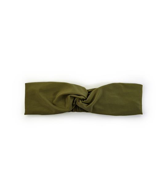 BANDEAU TWIST NOEUD POUR CHEVEUX CONFORT STYLE DOUX EXTENSIBLE KAKI