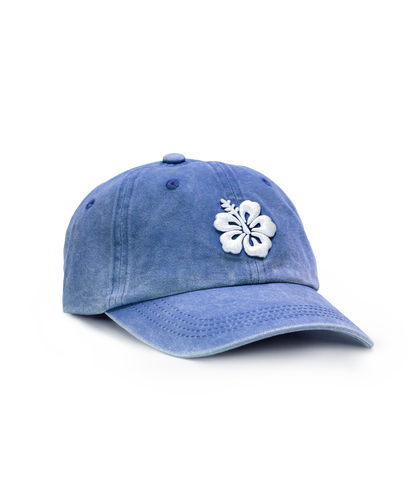 CASQUETTE BRODÉE 3D HIBISCUS BLEU DE MAJORELLE