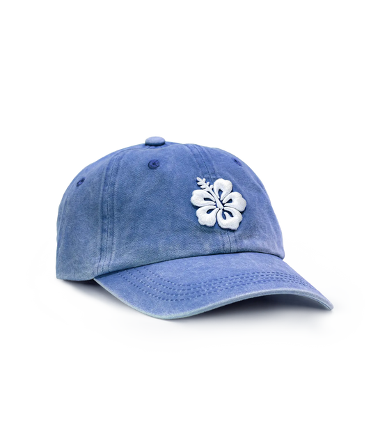 CASQUETTE BRODÉE 3D HIBISCUS BLEU DE MAJORELLE