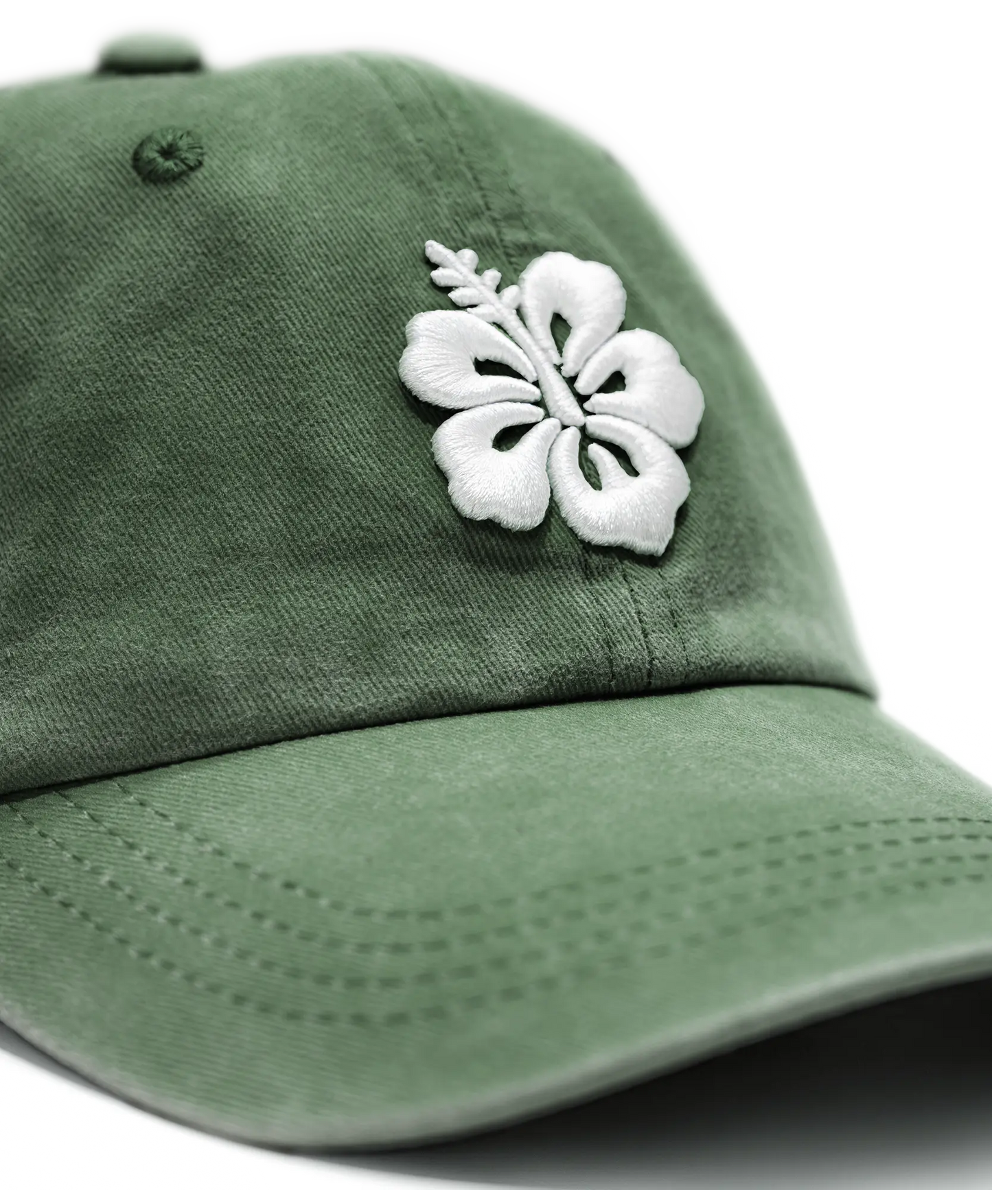 CASQUETTE BRODÉE 3D HIBISCUS VERT MENTHE