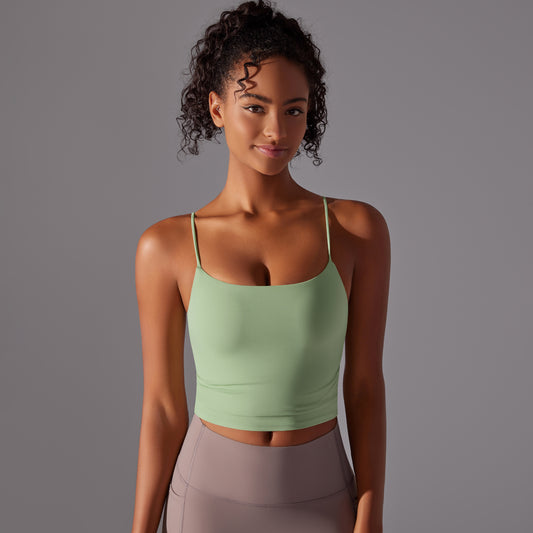 BRASSIÈRE DE SPORT VERT PISTACHE FINES BRETELLES MAINTIEN ET CONFORT