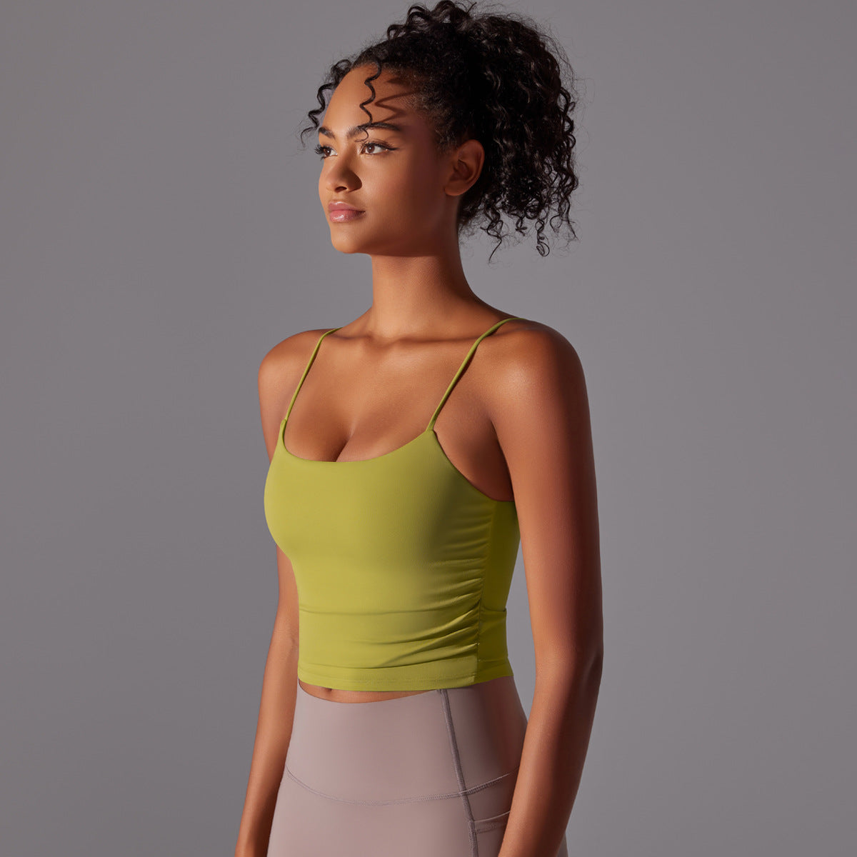 BRASSIÈRE DE SPORT OLIVE FINES BRETELLES MAINTIEN ET CONFORT