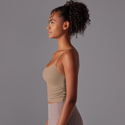 BRASSIÈRE DE SPORT BEIGE FINES BRETELLES MAINTIEN ET CONFORT