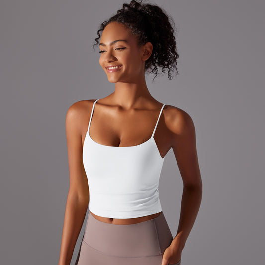 BRASSIÈRE DE SPORT BLANCHE FINES BRETELLES MAINTIEN ET CONFORT